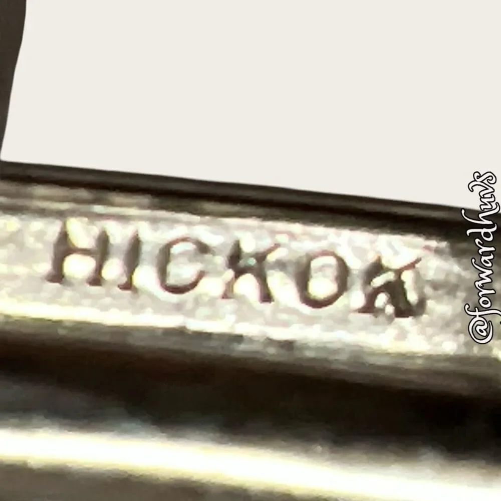 Vintage Oval Silver Tone Hickok “R” Cufflinks